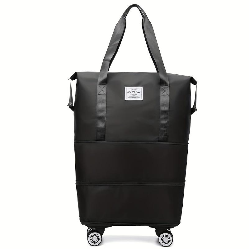 [Foldable Travel Bag] 3-Layer Extra-Large Foldable Travel Bag with Wheels | Nylon Luggage for Daily Commute & Moving