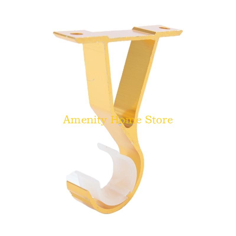 F26C Aluminium Alloy Curtain Pole Bracket Simple Curtains Fixing Supplies Household for Home Bedroom Living Room Curtains