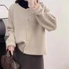 Autumn and winter new round neck solid color knitted cardigan loose lazy soft waxy sweater women's coat tide