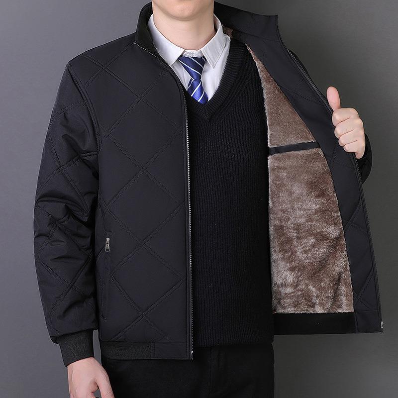 - Large Size New High-end Lamb Wool Cotton-padded Jacket Medium and Old Jacket Men's Jacket with Cotton Thickened To Keep Warm