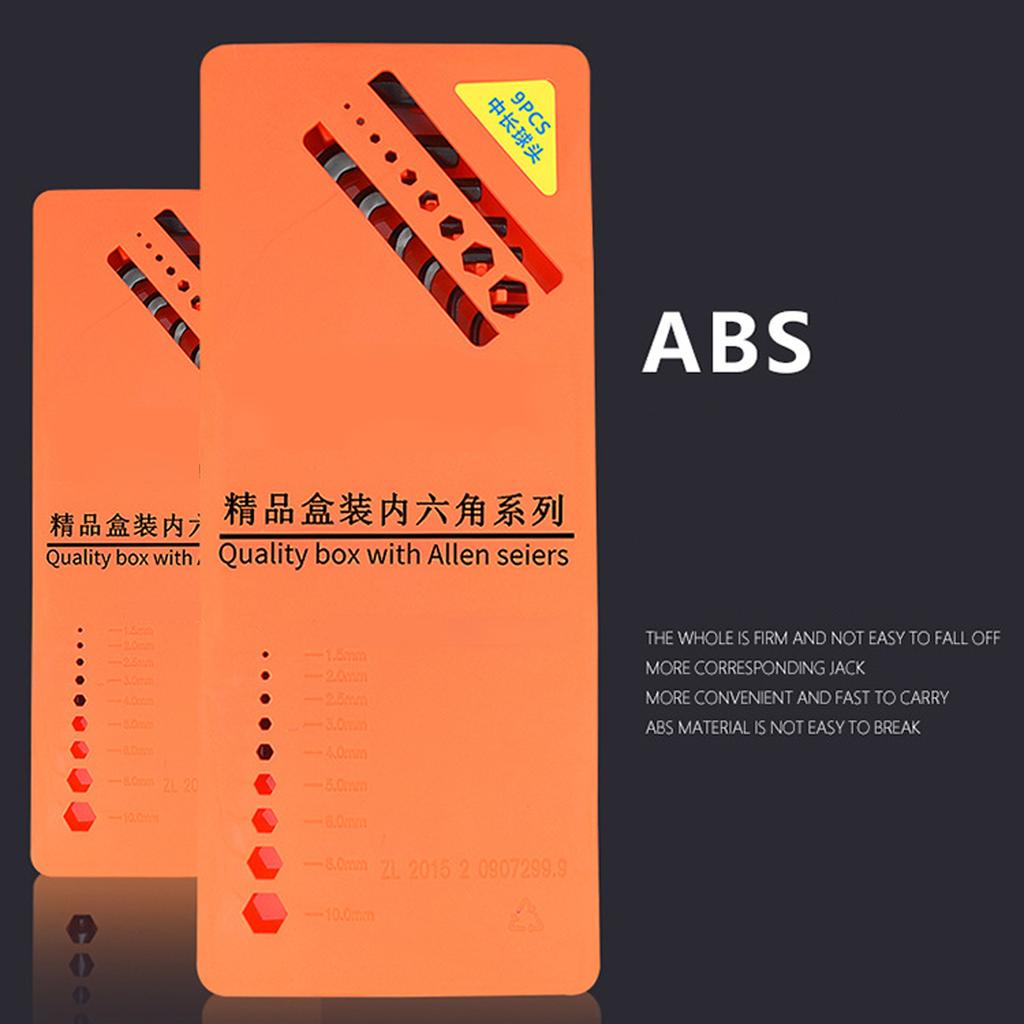 9Pcs Allen Key Wrench Lengthen Arm Ball End Hexagon Key Set Wrench L Shaped Micro Hex Wrench Screwdriver Tool Kit