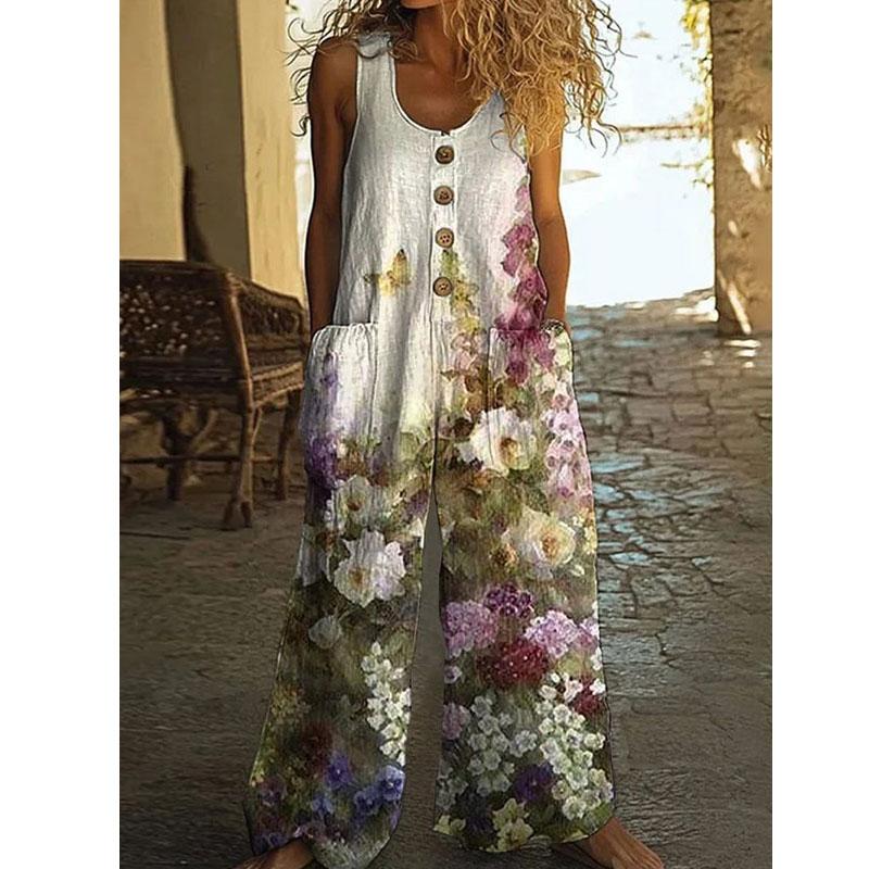 

Женский комбинезон повседневный свободный без рукавов с регулируемыми бретелями нагрудник широкие брюки комбинезон с карманами XXXL