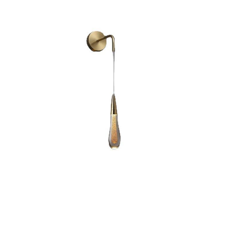 Elegant Brass Crystal Wall Lamp for Bedroom, Living Room, Staircase, or Corridor