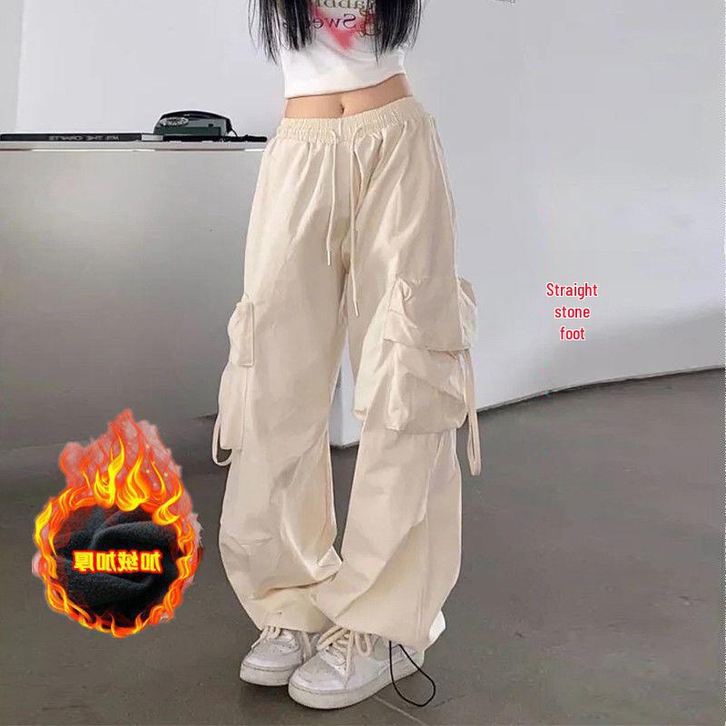 Unisex American-Style Thick Overalls for Street Dance: Trendy, Casual, All-Match Loose Wide-Leg Pants for Autumn and Winter.