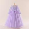 Flower Girl Princess Dress For Weddings Summer Kid Formal Bow Long Gown For School Evening Party Children New Year Cloth D0033S