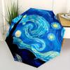1pc Van Gogh Starry Night Sky Automatic Open/Close Umbrella with Windproof, Functional Design, 8-Rib Sturdy Canopy, Durable Ribs,035