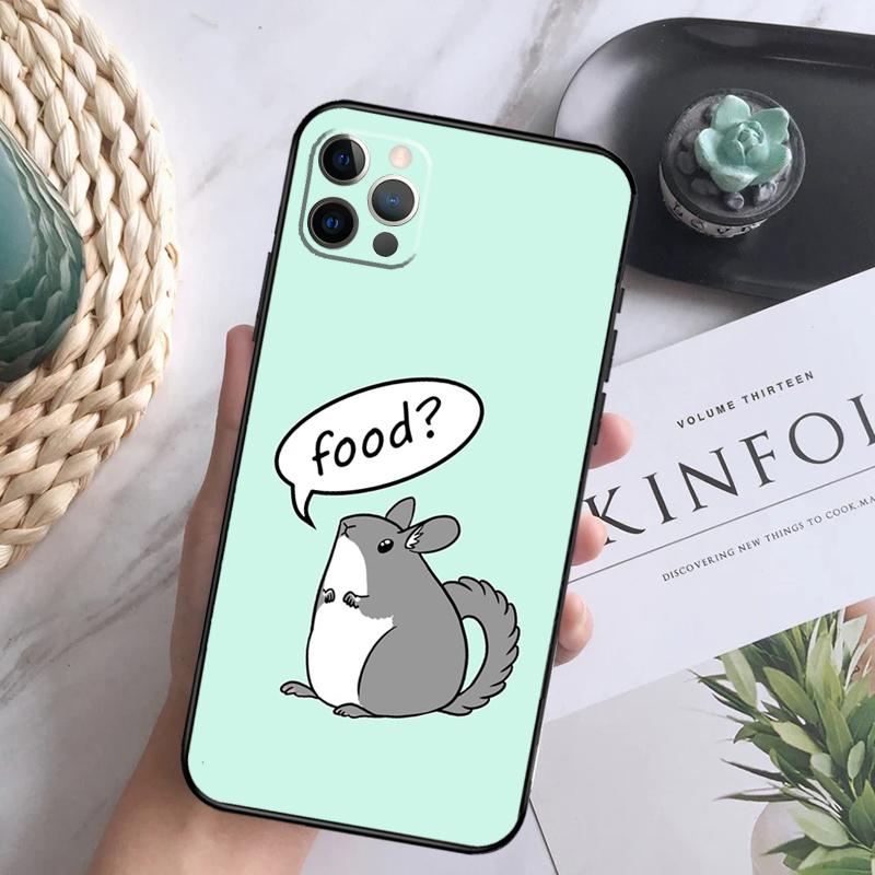 Cute Cartoon Chinchilla Phone Case For iPhone 15 14 13 12 11 16 Pro Max Plus Mini 7 8 X XS Max XR Back Cover Shell