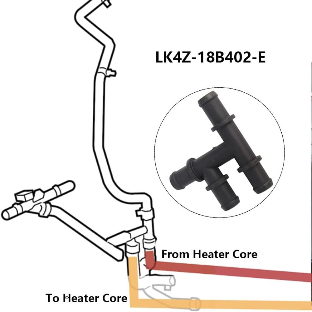 4 Way Heater Core Coolant Hose Connector For Ford Transit-150/250/350 2020-2024