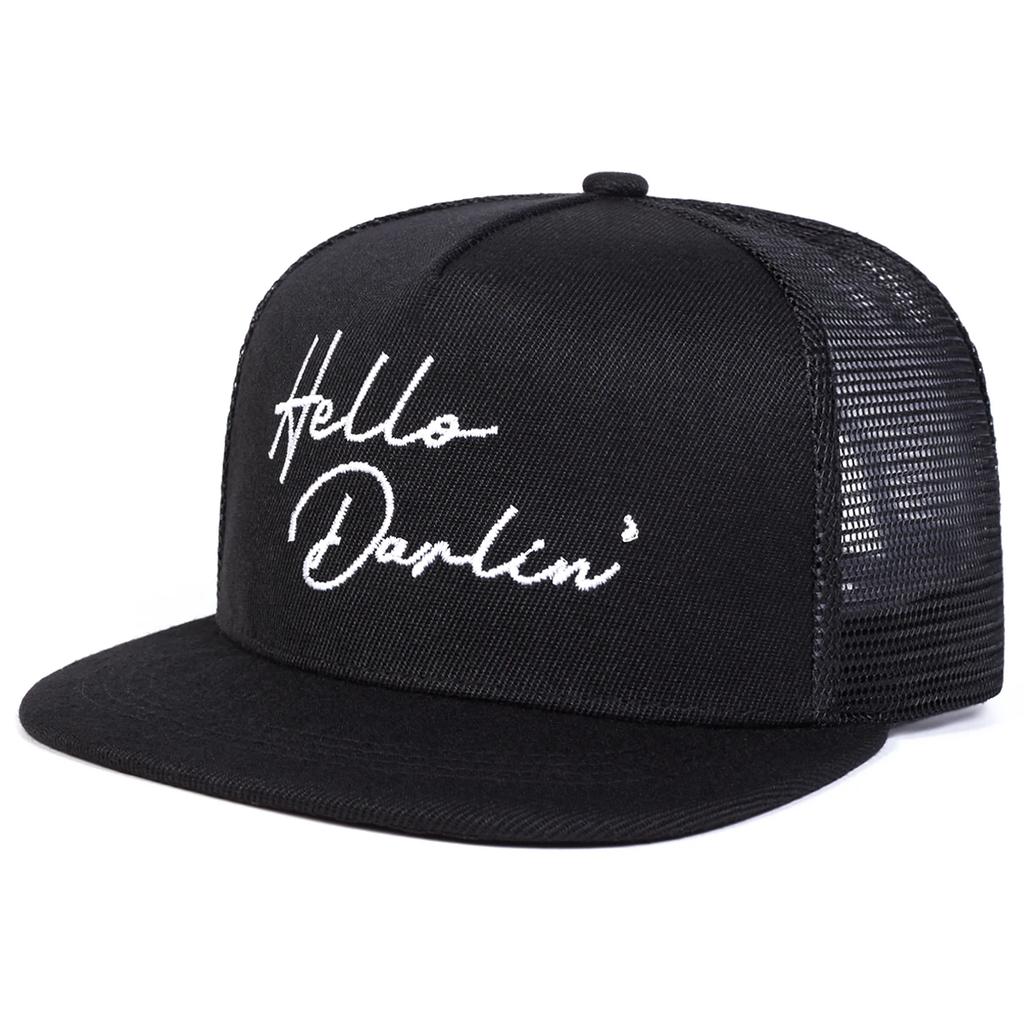 Unisex Hello Darlin Embroidery Hip-hop Net Hats Spring And Summer Outdoor Adjustable Sports Casual Baseball Caps Sunscreen Hat