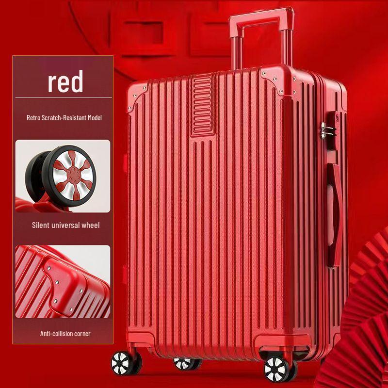 

Bright Red Wedding Suitcase with Combination Lock - Perfect for Honeymoon Travel 20-inch Carry-on