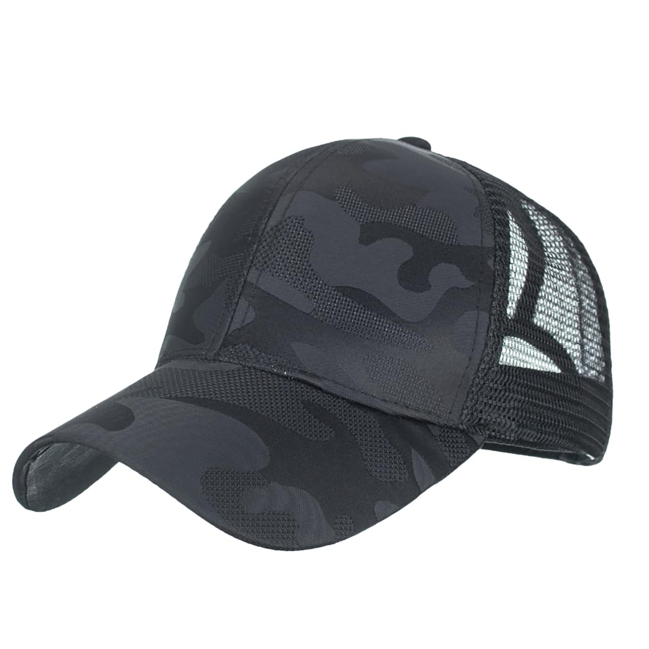 

Cap Hat Mesh Camouflage Cross Net Sports Outdoor Men Women CZ976 [White Fang] (Black) чорний