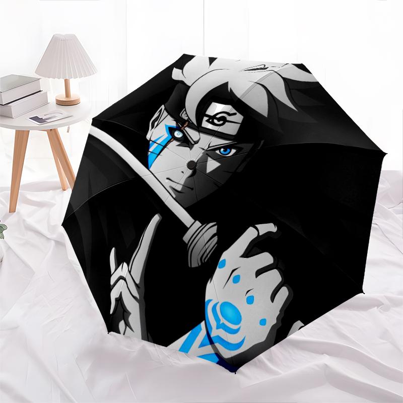 Naruto Anime pattern, automatic folding umbrella, portable and foldable design, 8 ribs, a Christmas or birthday gift.