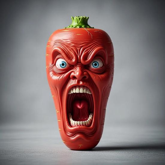 Screaming Vegetables Figurine Resin Emotional Veggies Ornament Evil Screaming Carrot