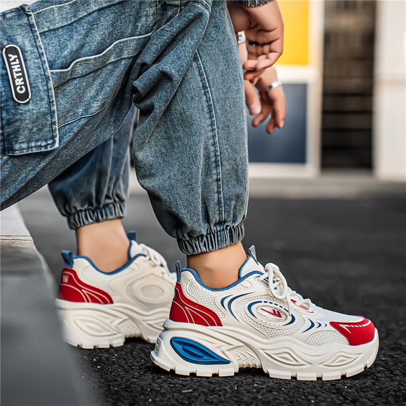 Warrior Thick Sole Height Increasing Fashion Casual Breathable Sweat Absorbent Wear Resistant Low Top Dad Shoes Men sneakers WXY(S)-5607C01