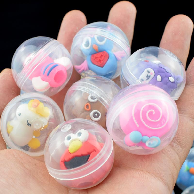 10PCS Novelty Funny Relaxing Toy Mixed Surprise Egg Capsule Egg Ball Model Puppets Toys Kids Children Gift Random