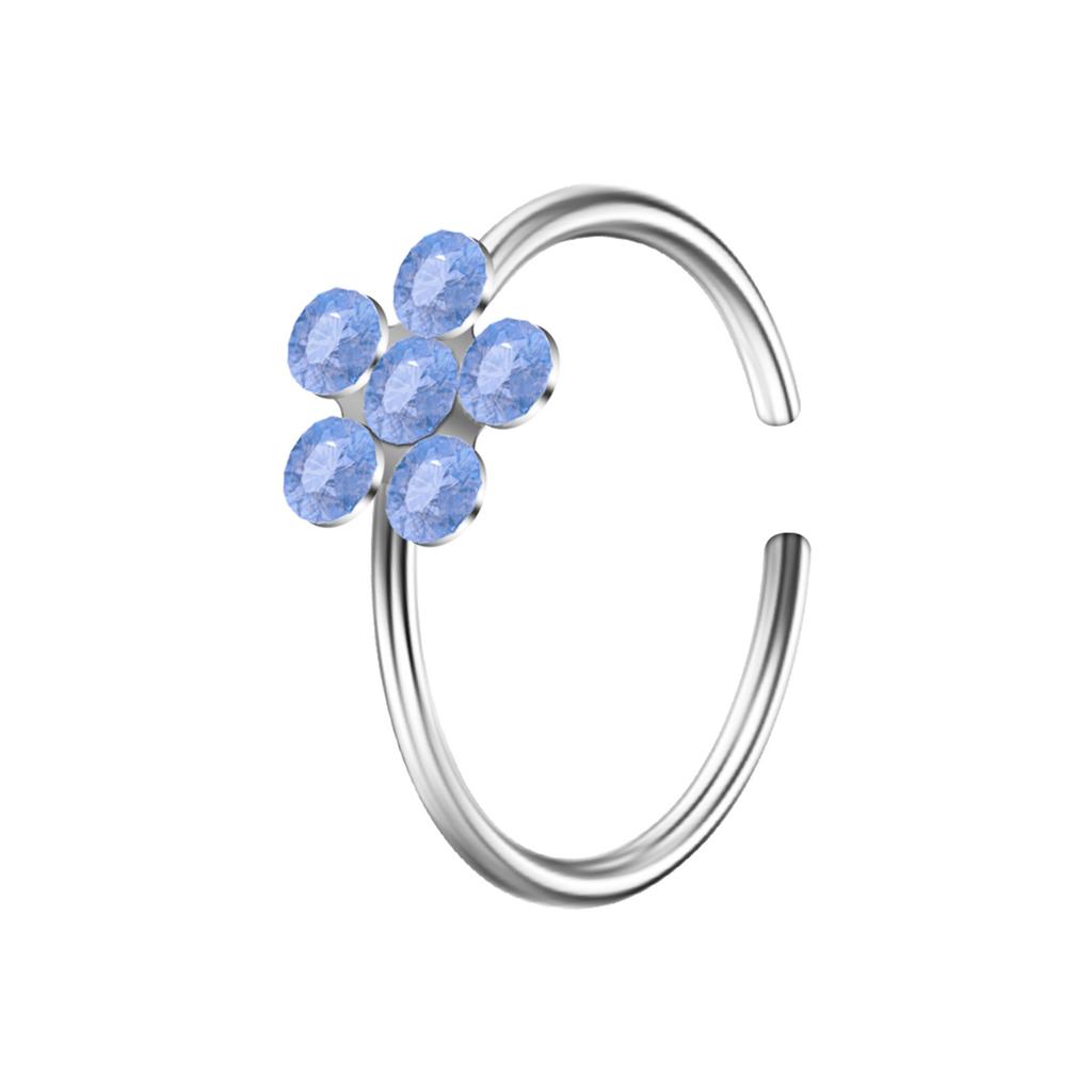 Exquisite C-shaped Diamond-set Petal Nose Ring Exotic Nose Decoration Nose Clip Human Puncture Jewelry