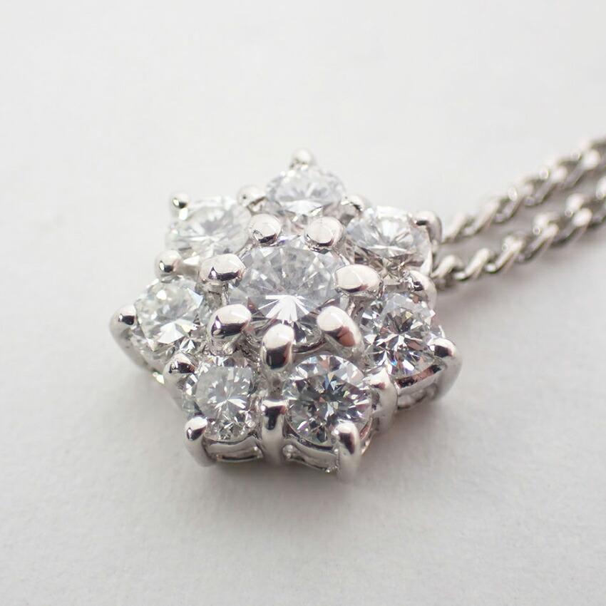 [Used] Pt900/Pt850 Diamond Pendant/necklace/g482-90