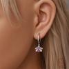 Hot 925 Sterling Silver Earrings Charm Simple Shining Lotus Zircon Wedding Women Jewelry Gift