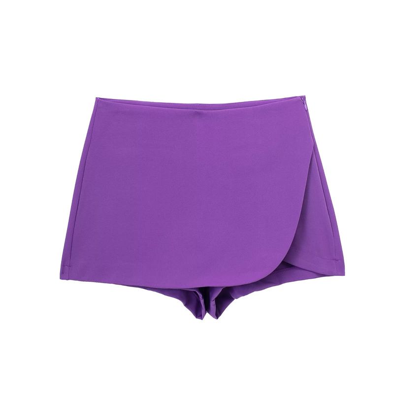 

Kaslead Fashion Casual Asymmetrical Sheath Culottes Purple XS