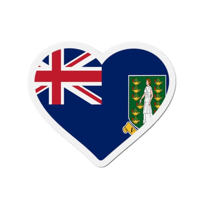 Aimant Coeur - Multicolore - îles Vierges britanniques - 6 cm - 50 pièces - Résine synthétique