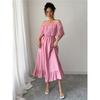 European And American Style Ladies Summer Long Skirt Temperament Elegant Style Strapless A-line Lace Ruffled Dress