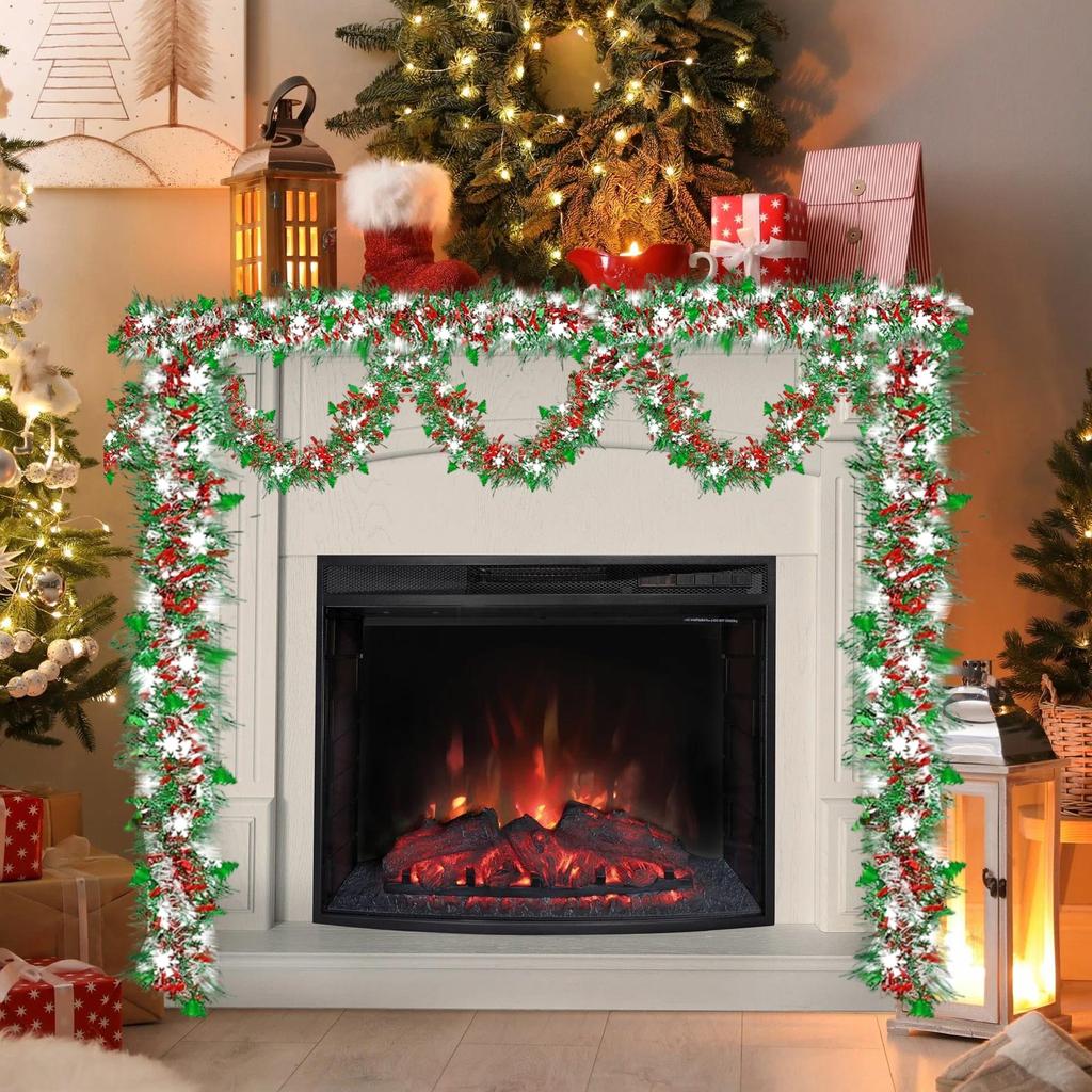 2m Christmas Ribbon Garland Snowflake Christmas Tree Ribbon