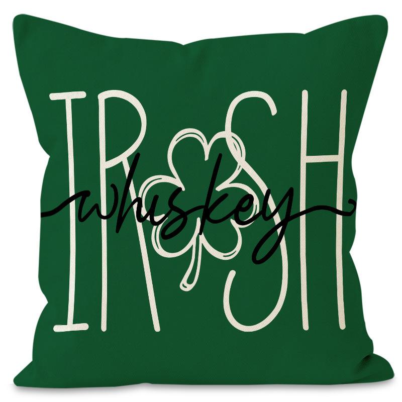 New Irish Pillowcase Printed Linen Sofa Pillow Home Decor Seat Cushion Festive Waist Pillow