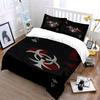 Biohazard Symbol with Ace of Clubs Print Bedding Set Duvet Cover Pillowcases (1* Duvet Cover 2* Pillowcases Do Not Include Comforter)