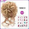 Kudrnaté donutové drdolové příčesky Syntetické ombre elastické updo drdoly Nadýchané rozcuchané rozcuchané drdoly do vlasů pro ženy sponky do vlasů hnědé