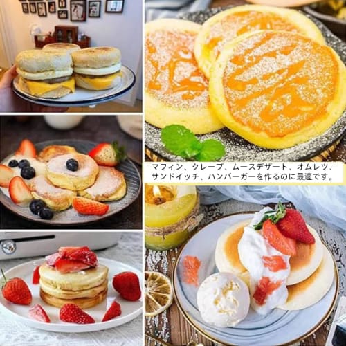 HyzaPhix 8cm Round Cake Molds, Set of 6, with Cooking Brush, Stainless Steel Oil Brush for Cooking, Muffins, Baking, Egg Rolls, Cookies, Desserts, Hea