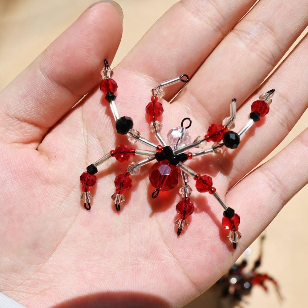 Colorful Beaded Spider and Spider Web Decorations Crystal Halloween Decorations Haunted House