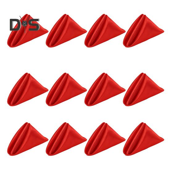 12 Pcs Nordic Style Satin Napkins Square Smooth Fabric Solid Color Anti-wrinkle Wedding Party Prom Banquet Ball Decoration Dinner Napkins