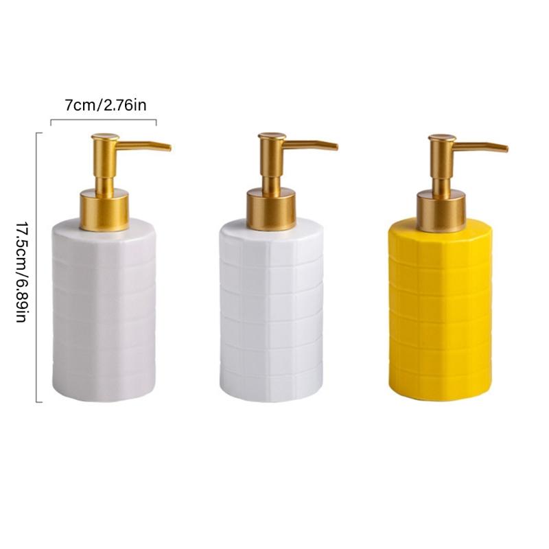 Ceramic Liquid Dispenser Refillable Container For Bath Essential Shampoo Soap Bottle