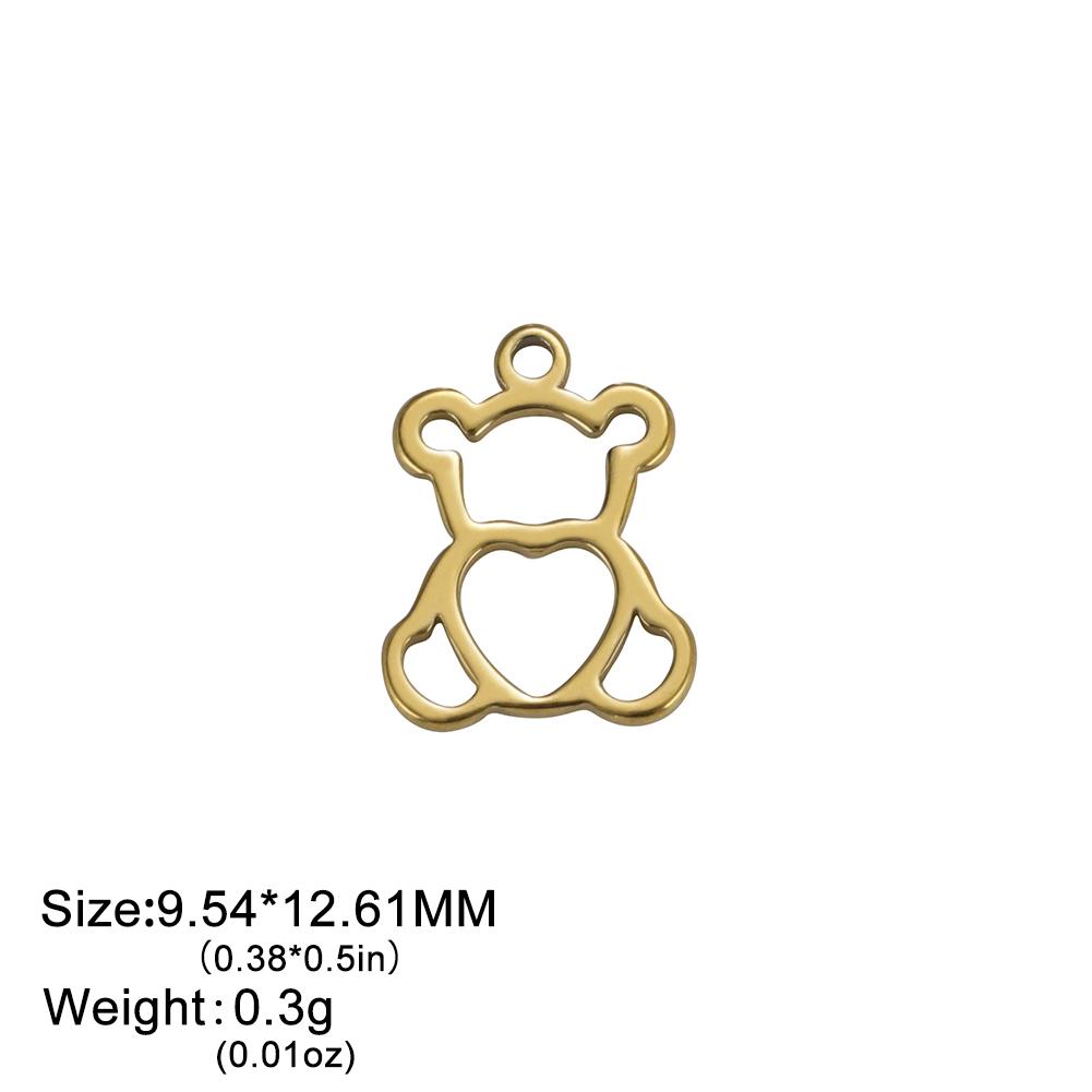 Teamer 5pcs/lot Stainless Steel Charms for Jewelry Making Bear Leaves Stars Pendant Mini Charm Bracelet DIY Accessories Hot Sale