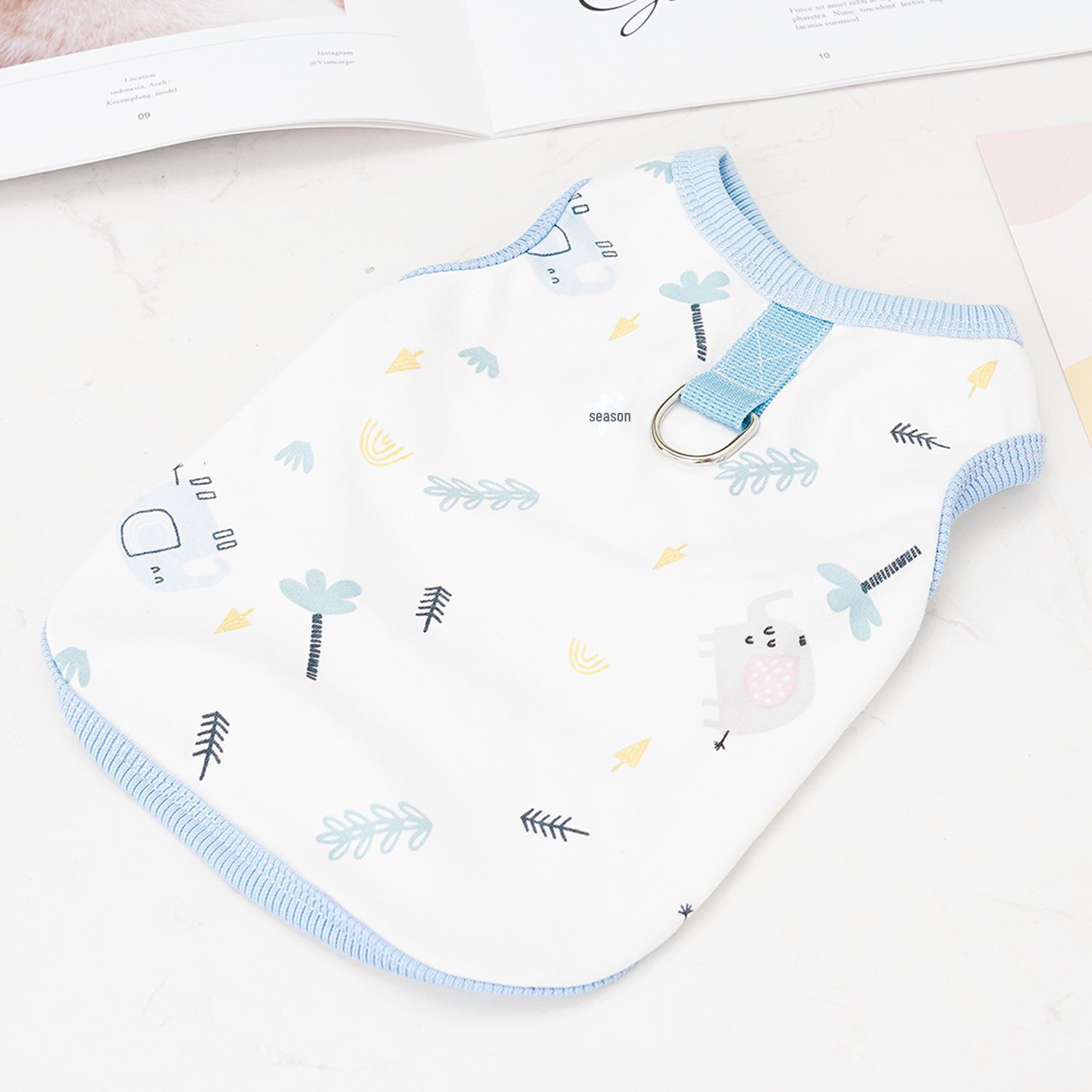 

Pet Cotton Vest - Anti-Hair Loss Clothing for Small Dogs & Cats S небесно-голубой