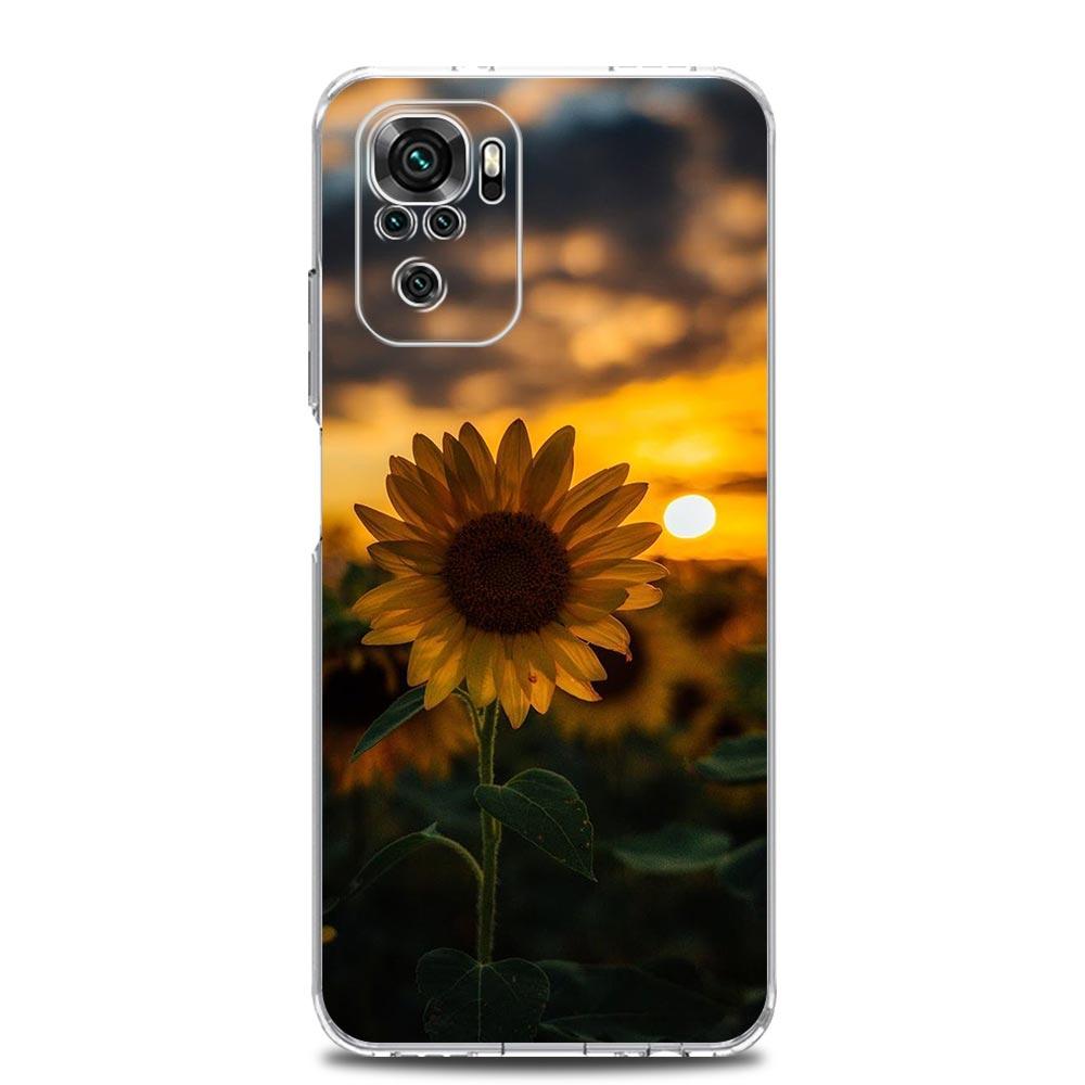 Phone Case For Xiaomi Redmi Note 14 13 12 4G 9S 9 10 11 Pro Plus 5G 14C 13C 12C 10C 9A Soft TPU Cover Beautiful Yellow Sunflower