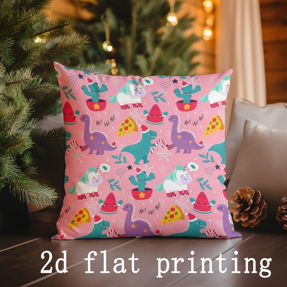 Home Decor Christmas &amp; Cartoon Pattern Decorative Pillow Covers Pattern Cushion Cover Suitable for Sofa Bedroom Car Pillow Cover