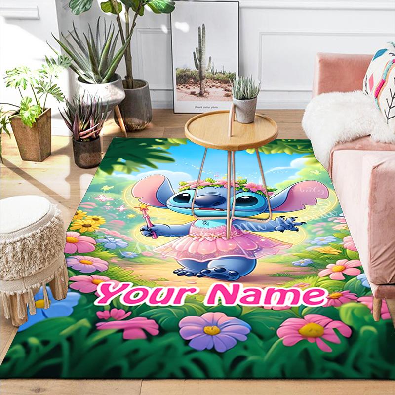 Custom 1Pc Stitch'S Magical Garden Adventure Rug Office Carpet Indoor Outdoor Entrance Doormat Nonslip Soft And Comfortable Living Room D916269