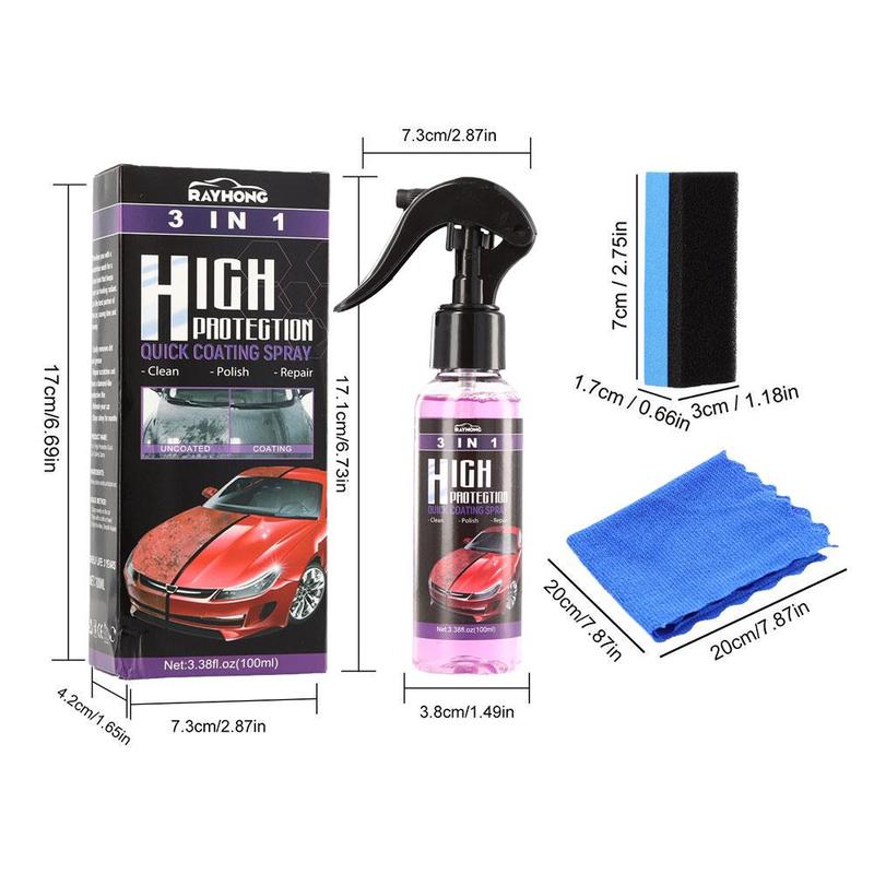 3-in-1 Auto Keramikbeschichtungs-Spray Auto Nano-Keramikbeschichtung Polierspray Wachs Autolack Kratzerreparatur Entferner 100ml