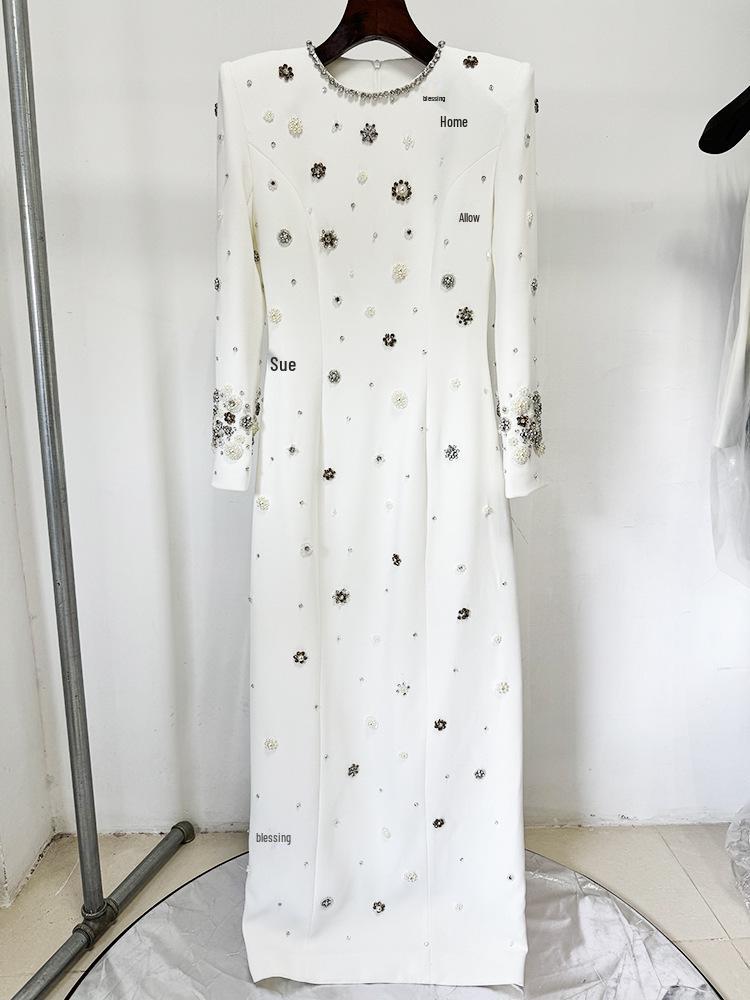 2026 High-End Frühling Strasssteine Perlen Schlankes Abendkleid