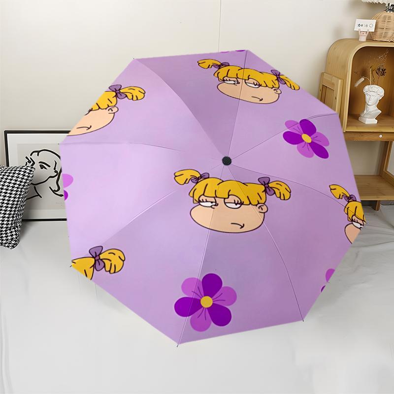 Rugrats Theme Automatic Umbrella, Lightweight & Portable, 8 Rib, Perfect for Outdoor Travel, Birthdays, Christmas, Gifts.