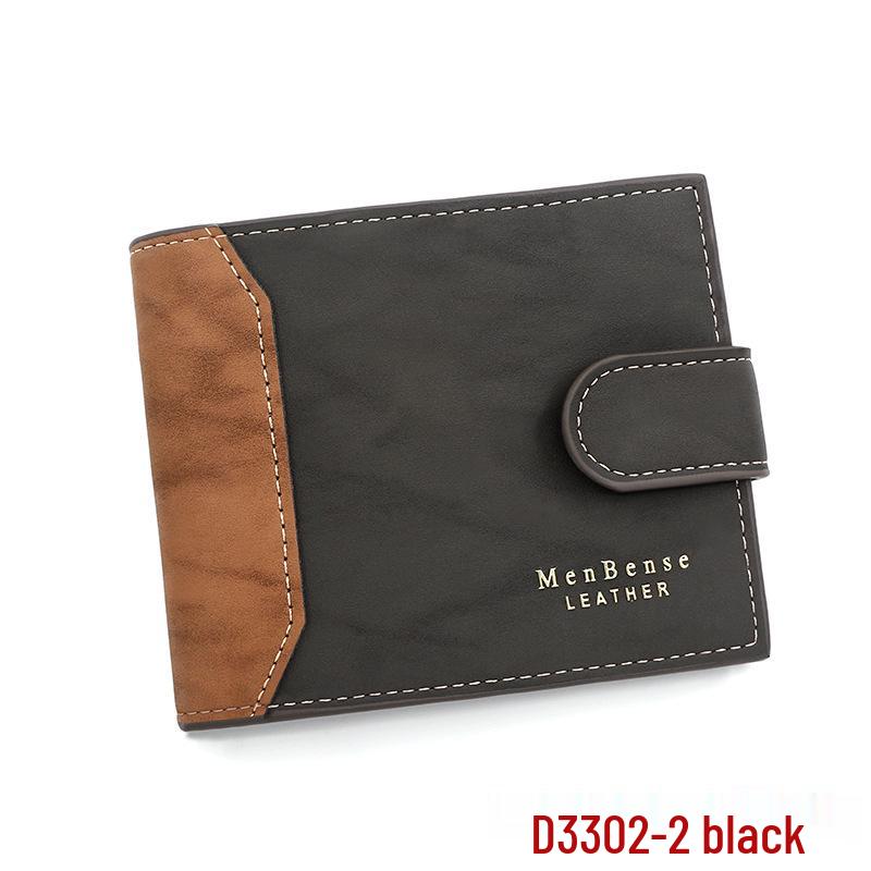 

Мужской кошелек бифолд в корейском стиле MenBense с принтом золотой фольгой и застежкой на кнопку