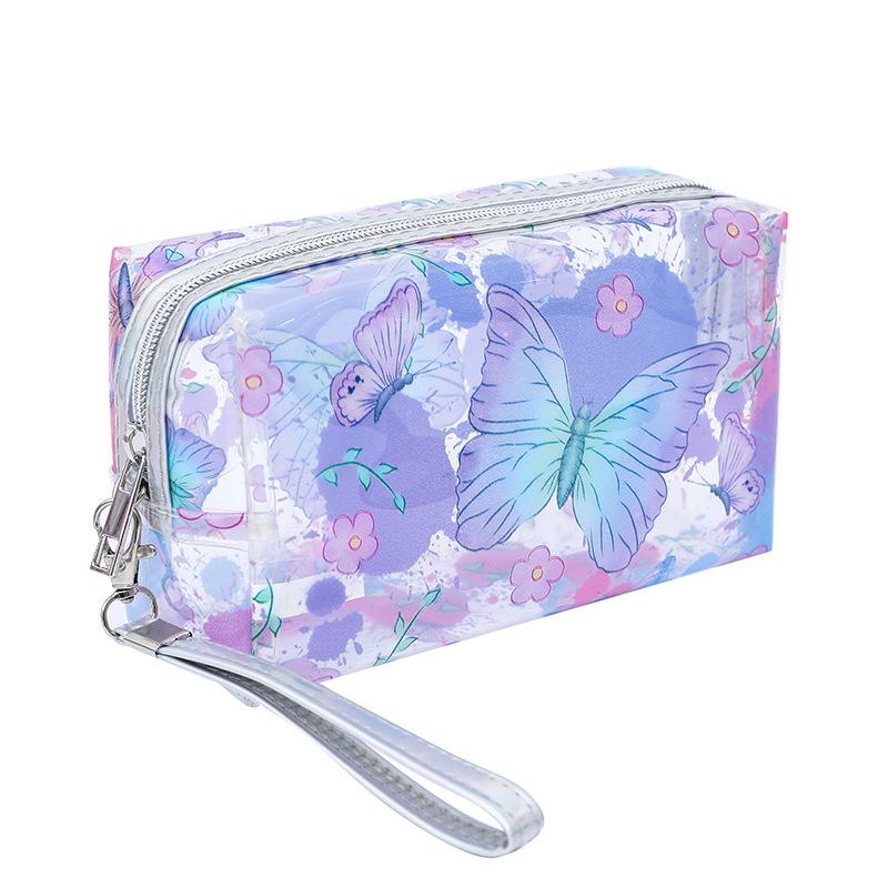 Storage Organizer Pvc Transparent Wash Bags Fruit Printed Cosmetic Pouch Large Travel Cosmetics Storage Makeup Accessory