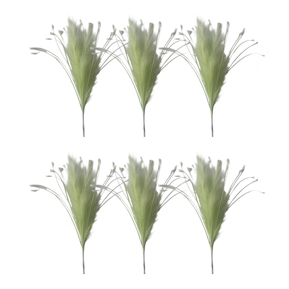 6 Pcs Peacock Grass Artificial Plants Pampas Grass Reed Flower Arrangement Home Bedroom Wedding Decorations Fake Flowers