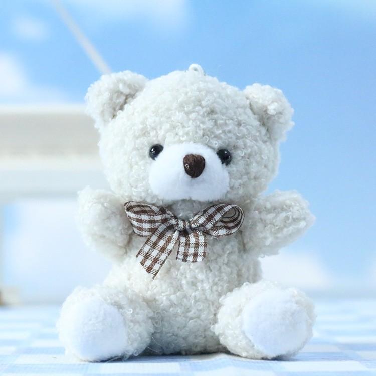 Cute Cartoon Bear Plush Keychain Soft Stuffed Animal Keyring For Bag And Key Decor