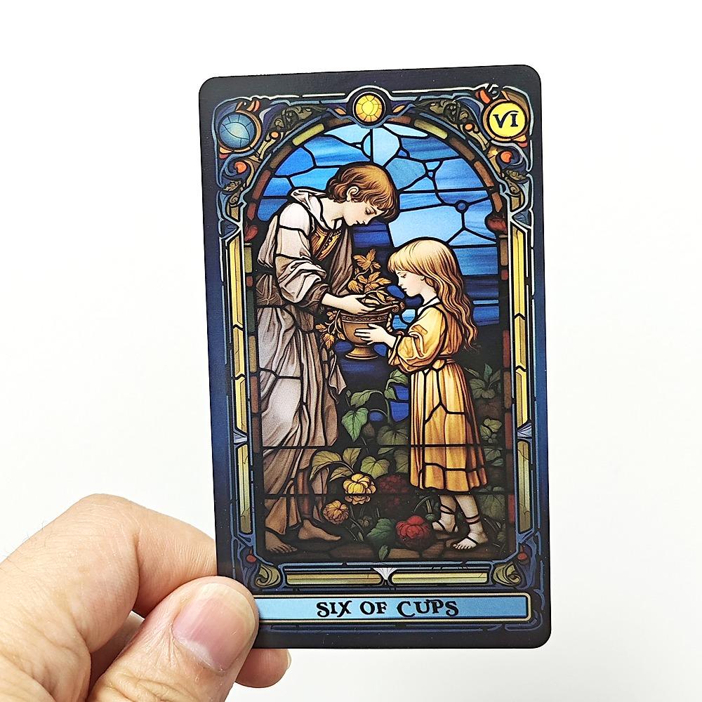 10.3*6cm Complete Tarot Carding Stained Glass Set Inspired Rider Waite Smith Tarot Card Deck 78 Pcs Cards