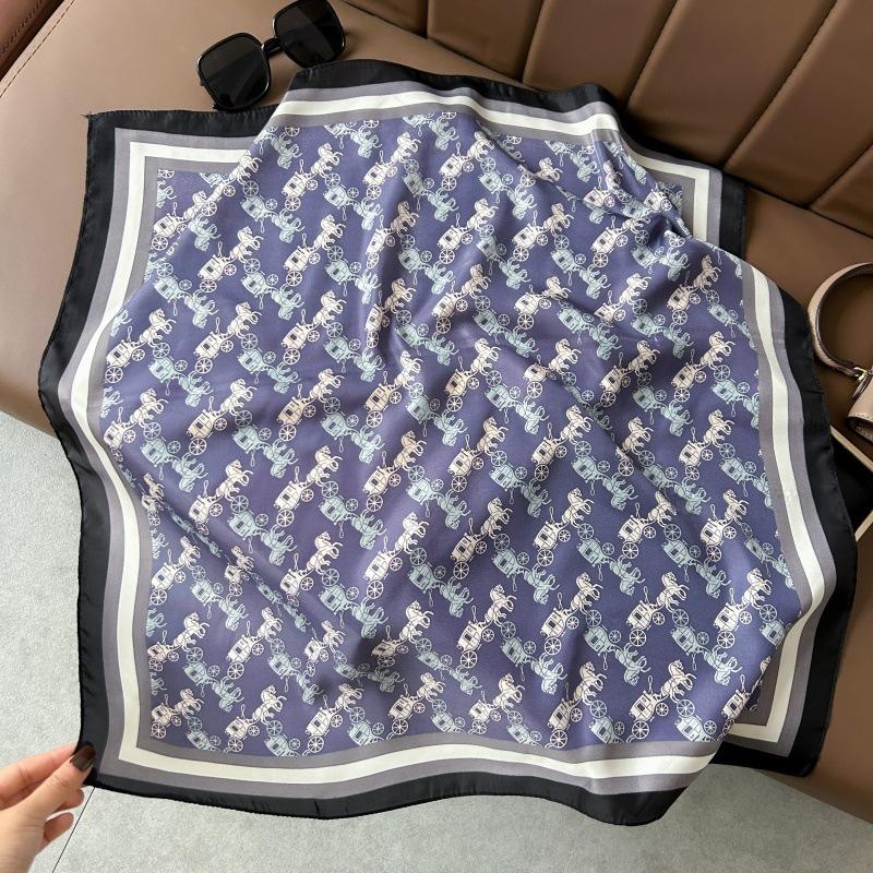 Silk scarf 71 * 71 imitation silk square scarf Korean atmosphere neck silk scarf flower pattern flower polka dot scarf