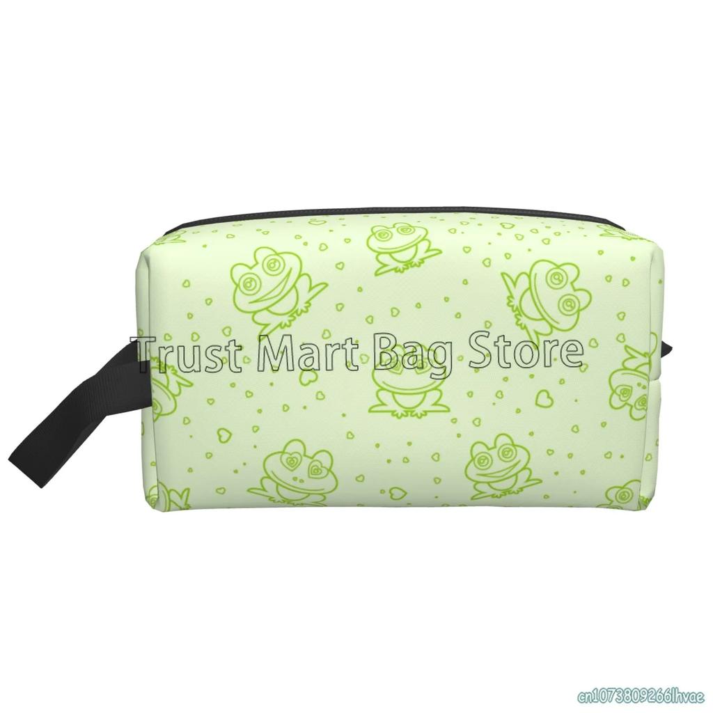 Bolsa de Maquillaje de Rana de Dibujos Animados para Niñas Mujeres Kawaii Rana Bolsas Cosméticas de Viaje Estuche Impermeable para Artículos de Tocador Bolsa de Almacenamiento para Gimnasio Escuela