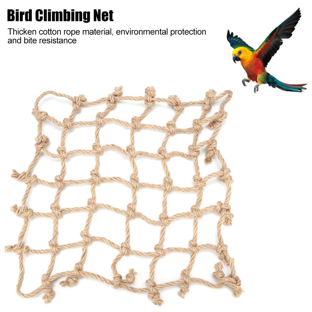 Cotton Rope Bird Climbing Net Birds Toys Parrot Hammock Hanging Swing Climb Chew Toy Accessories