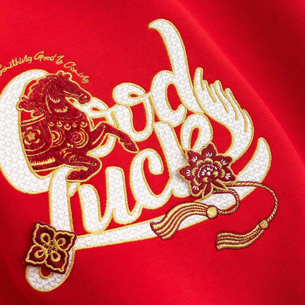 Anta Gute Dinge passieren Trendige Mode Lässig Vielseitig Locker Bequem Kapuzenpullover Damen Kapuzenpullover Tiefrot 162618706S-2